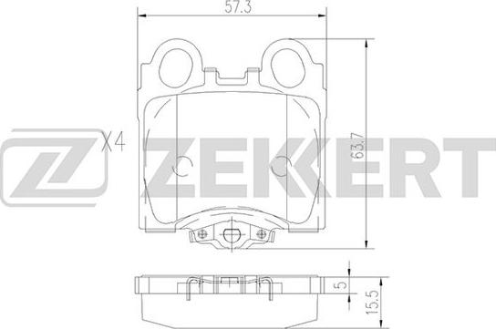 Zekkert BS-1861 - Комплект спирачно феродо, дискови спирачки vvparts.bg