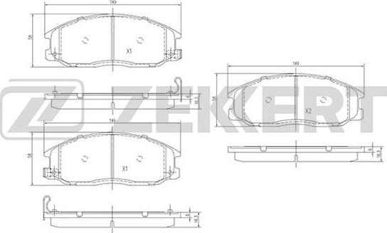 Zekkert BS-1804 - Комплект спирачно феродо, дискови спирачки vvparts.bg