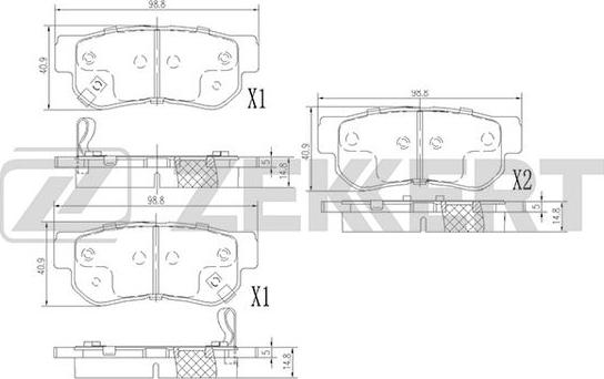 Zekkert BS-1803 - Комплект спирачно феродо, дискови спирачки vvparts.bg