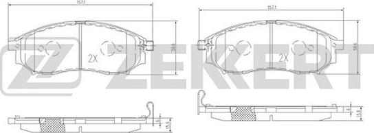 Zekkert BS-1822 - Комплект спирачно феродо, дискови спирачки vvparts.bg