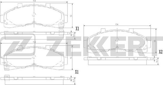 Zekkert BS-1393 - Комплект спирачно феродо, дискови спирачки vvparts.bg
