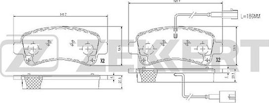 Zekkert BS-1366 - Комплект спирачно феродо, дискови спирачки vvparts.bg