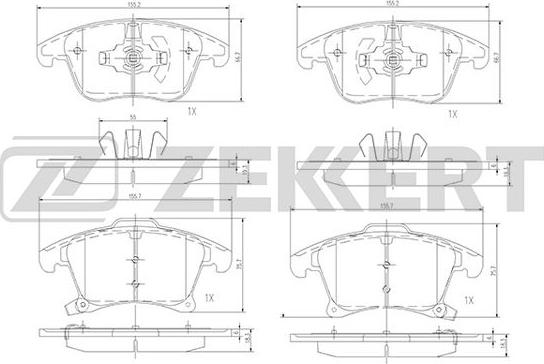 Zekkert BS-1363 - Комплект спирачно феродо, дискови спирачки vvparts.bg