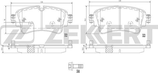 Zekkert BS-1362 - Комплект спирачно феродо, дискови спирачки vvparts.bg