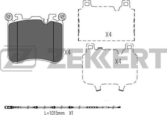 Zekkert BS-1319 - Комплект спирачно феродо, дискови спирачки vvparts.bg