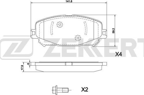 Zekkert BS-1311 - Комплект спирачно феродо, дискови спирачки vvparts.bg