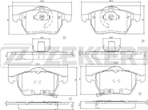 Zekkert BS-1381 - Комплект спирачно феродо, дискови спирачки vvparts.bg