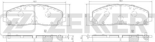 Zekkert BS-1335 - Комплект спирачно феродо, дискови спирачки vvparts.bg