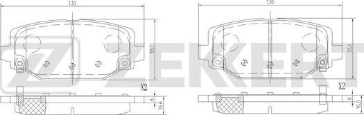 Zekkert BS-1333 - Комплект спирачно феродо, дискови спирачки vvparts.bg