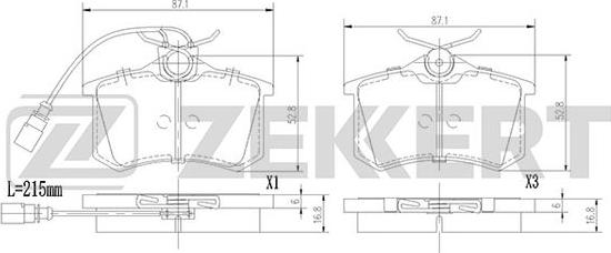 Zekkert BS-1376 - Комплект спирачно феродо, дискови спирачки vvparts.bg