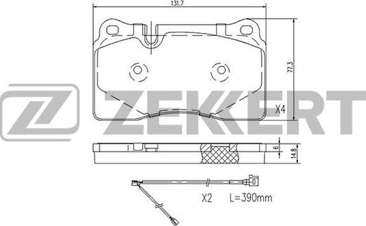 Zekkert BS-1255 - Комплект спирачно феродо, дискови спирачки vvparts.bg