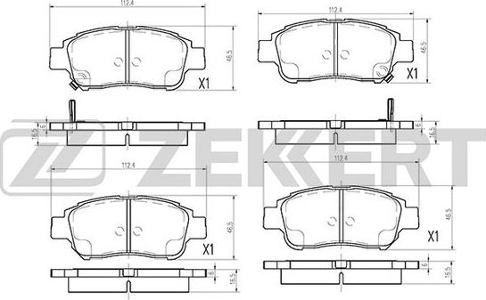 Zekkert BS-1266 - Комплект спирачно феродо, дискови спирачки vvparts.bg