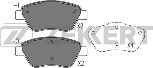 Zekkert BS-1201 - Комплект спирачно феродо, дискови спирачки vvparts.bg