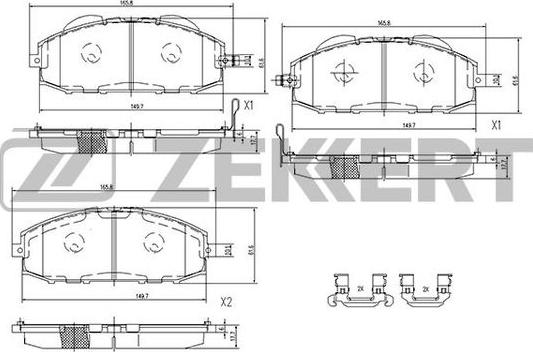 Zekkert BS-1219 - Комплект спирачно феродо, дискови спирачки vvparts.bg