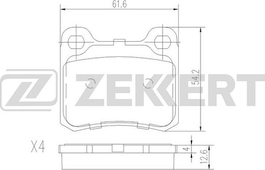 Zekkert BS-1215 - Комплект спирачно феродо, дискови спирачки vvparts.bg