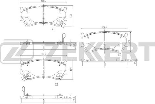 Zekkert BS-1217 - Комплект спирачно феродо, дискови спирачки vvparts.bg