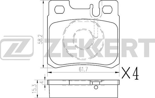 Zekkert BS-1233 - Комплект спирачно феродо, дискови спирачки vvparts.bg