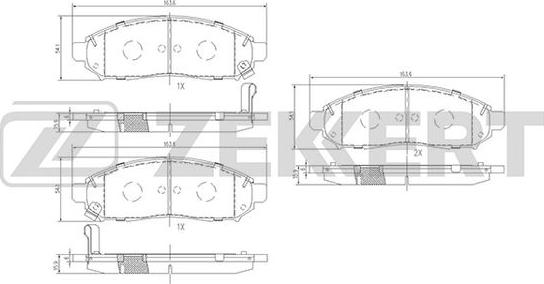 Zekkert BS-1226 - Комплект спирачно феродо, дискови спирачки vvparts.bg