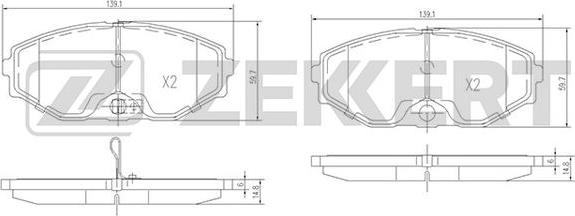 Zekkert BS-1220 - Комплект спирачно феродо, дискови спирачки vvparts.bg