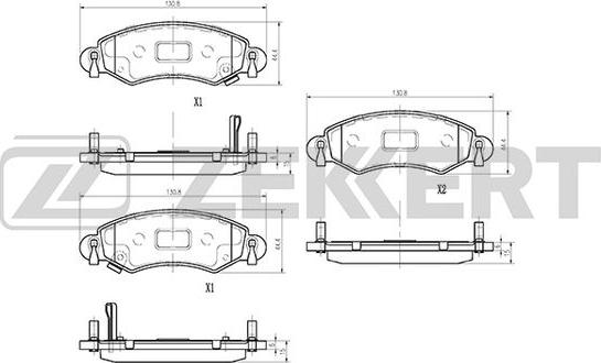 Zekkert BS-1222 - Комплект спирачно феродо, дискови спирачки vvparts.bg