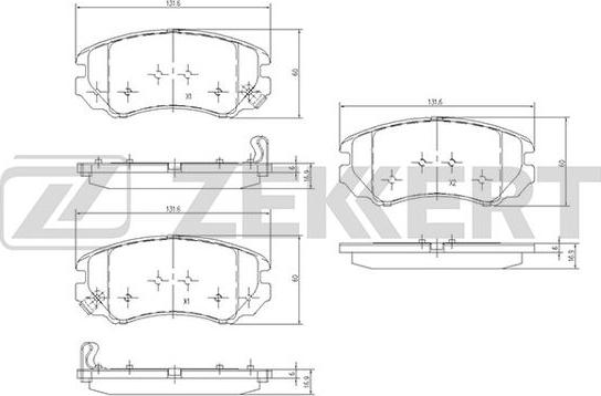 Zekkert BS-1799 - Комплект спирачно феродо, дискови спирачки vvparts.bg