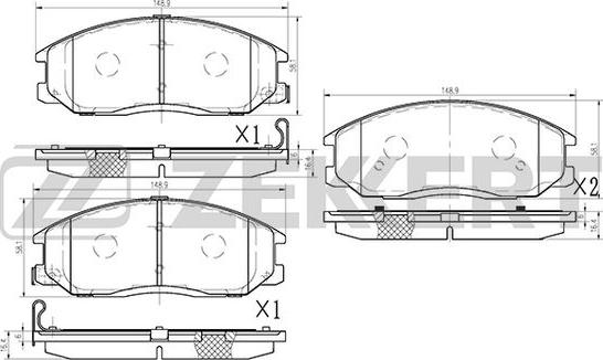 Zekkert BS-1794 - Комплект спирачно феродо, дискови спирачки vvparts.bg