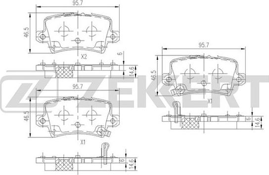 Zekkert BS-1749 - Комплект спирачно феродо, дискови спирачки vvparts.bg