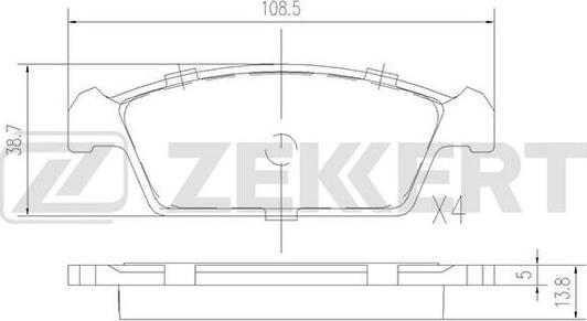 Zekkert BS-1769 - Комплект спирачно феродо, дискови спирачки vvparts.bg