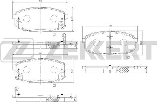 Zekkert BS-1762 - Комплект спирачно феродо, дискови спирачки vvparts.bg