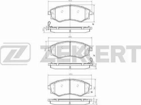 Zekkert BS-1767 - Комплект спирачно феродо, дискови спирачки vvparts.bg