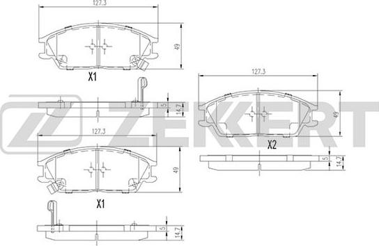 Zekkert BS-1705 - Комплект спирачно феродо, дискови спирачки vvparts.bg