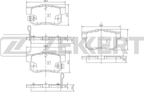 Zekkert BS-1713 - Комплект спирачно феродо, дискови спирачки vvparts.bg