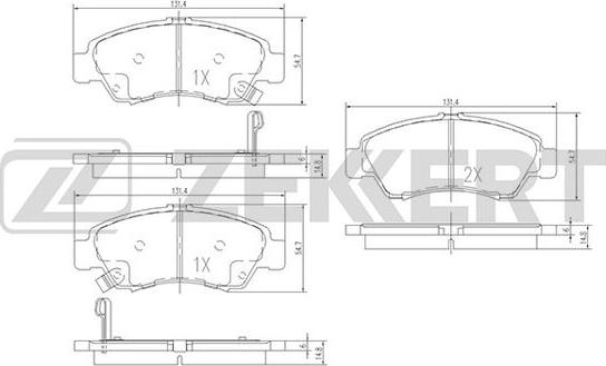 Zekkert BS-1717 - Комплект спирачно феродо, дискови спирачки vvparts.bg