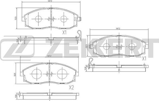 Zekkert BS-1785 - Комплект спирачно феродо, дискови спирачки vvparts.bg