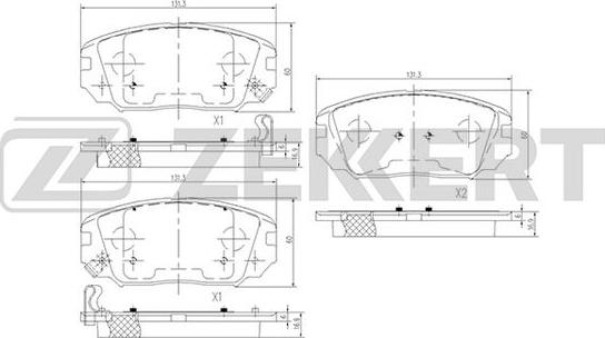 Zekkert BS-1780 - Комплект спирачно феродо, дискови спирачки vvparts.bg