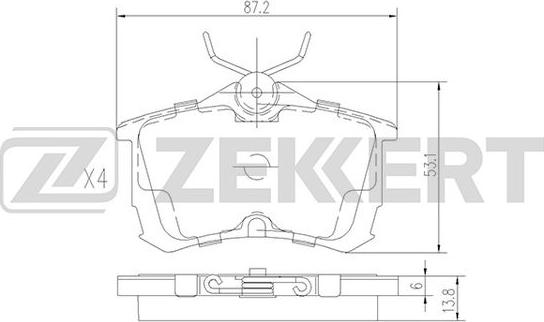 Zekkert BS-1736 - Комплект спирачно феродо, дискови спирачки vvparts.bg