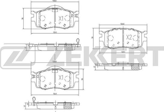 Zekkert BS-1776 - Комплект спирачно феродо, дискови спирачки vvparts.bg