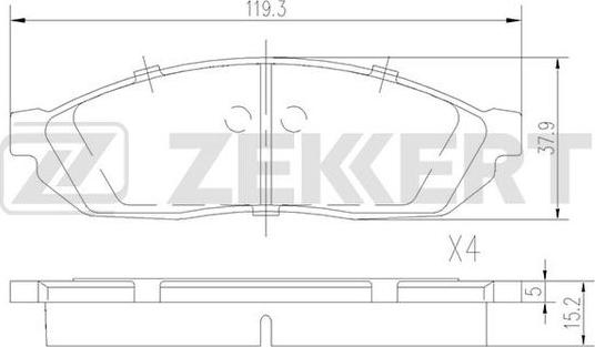 Zekkert BS-1770 - Комплект спирачно феродо, дискови спирачки vvparts.bg