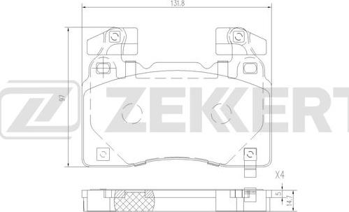 Zekkert BS-3050 - Комплект спирачно феродо, дискови спирачки vvparts.bg