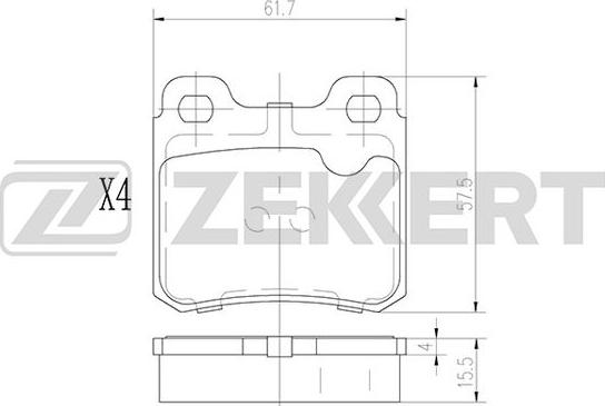 Zekkert BS-3000 - Комплект спирачно феродо, дискови спирачки vvparts.bg