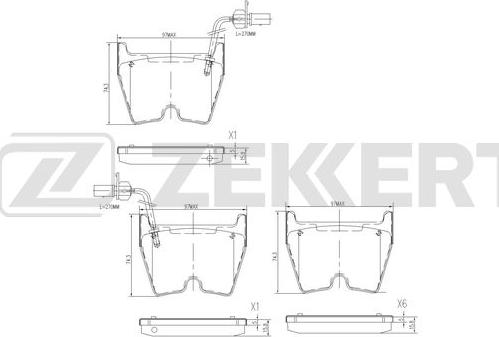 Zekkert BS-3039 - Комплект спирачно феродо, дискови спирачки vvparts.bg