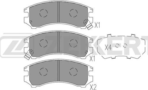 Zekkert BS-3032 - Комплект спирачно феродо, дискови спирачки vvparts.bg