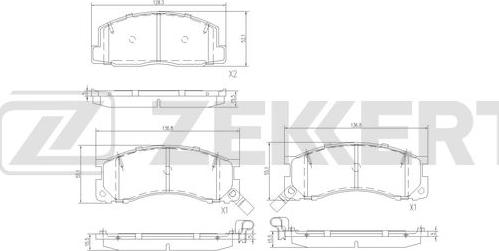 Zekkert BS-3024 - Комплект спирачно феродо, дискови спирачки vvparts.bg