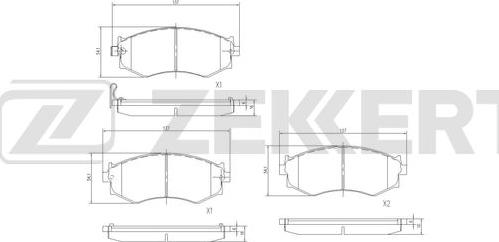 Zekkert BS-3025 - Комплект спирачно феродо, дискови спирачки vvparts.bg