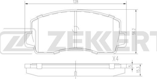 Zekkert BS-3028 - Комплект спирачно феродо, дискови спирачки vvparts.bg