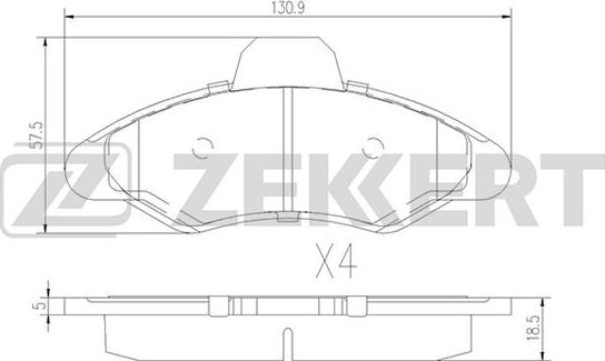 Zekkert BS-2999 - Комплект спирачно феродо, дискови спирачки vvparts.bg