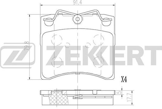 Zekkert BS-2992 - Комплект спирачно феродо, дискови спирачки vvparts.bg