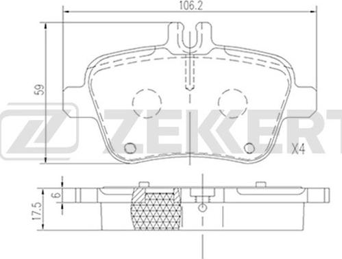 Zekkert BS-2949 - Комплект спирачно феродо, дискови спирачки vvparts.bg