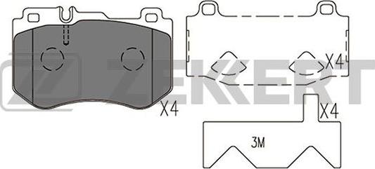 Zekkert BS-2959 - Комплект спирачно феродо, дискови спирачки vvparts.bg