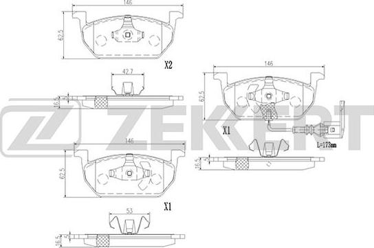 Zekkert BS-2955 - Комплект спирачно феродо, дискови спирачки vvparts.bg